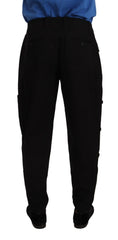 Dolce & Gabbana Black Cotton Stretch Tapered Cargo Pants
