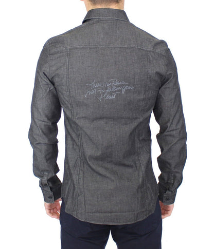 Ermanno Scervino Denim Jeans Bomull Casual Grå Stretchskjorta