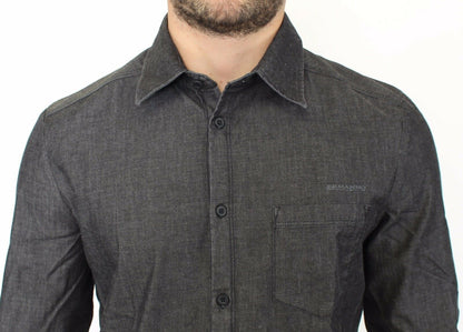Ermanno Scervino Denim Jeans Bomull Casual Grå Stretchskjorta