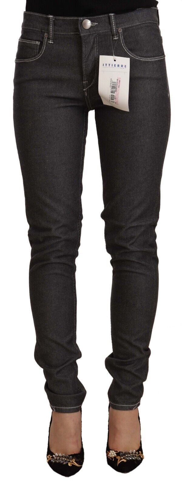 Svarte skinny denimjeans med lav midje og slim fit