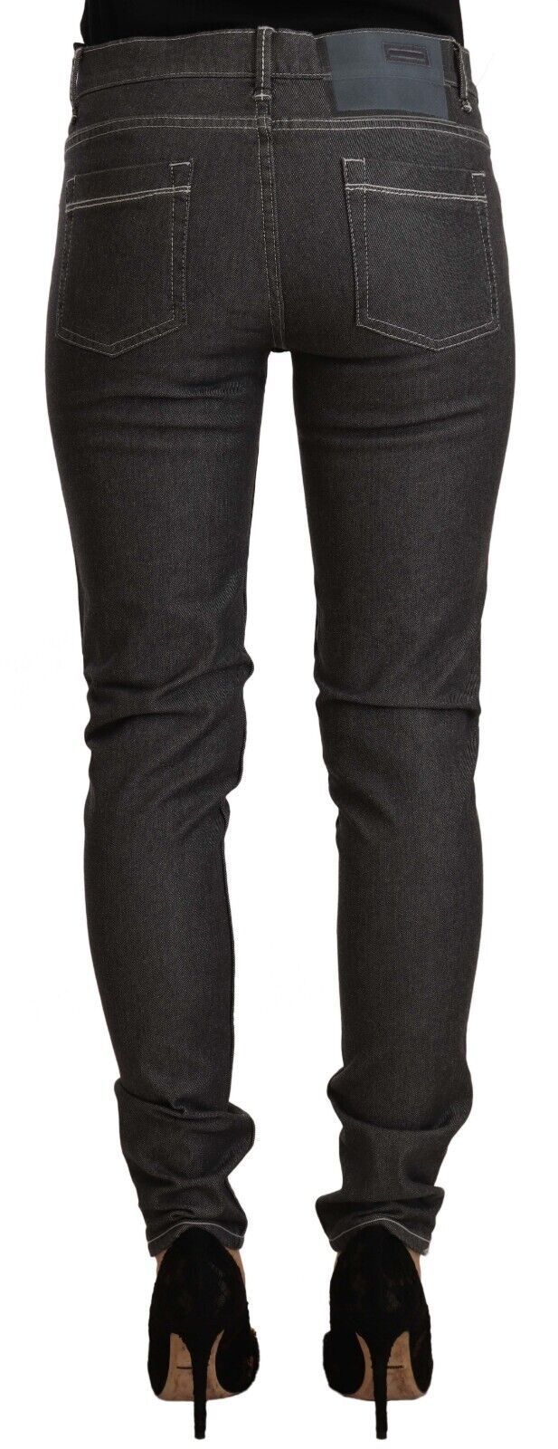 Svarte skinny denimjeans med lav midje og slim fit