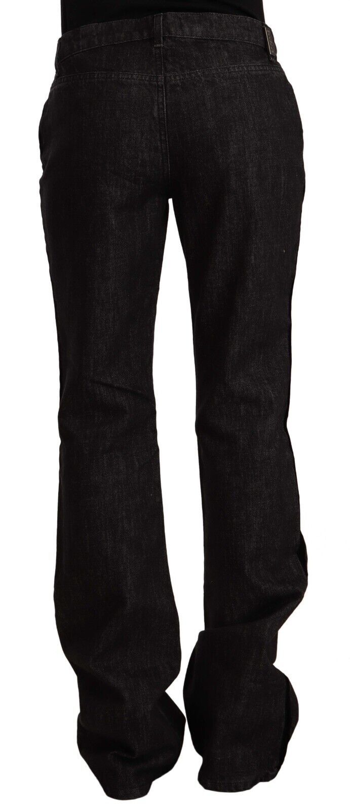 Svarta raka, bootcut-jeans med medelhög midja i bomullsdenim