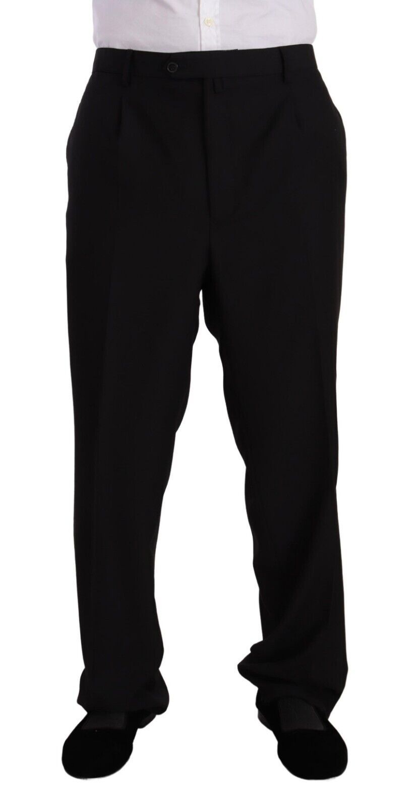 Svart polyester enkelknäppt formell kostym