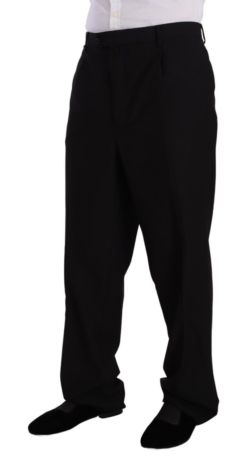 Svart polyester enkelknäppt formell kostym