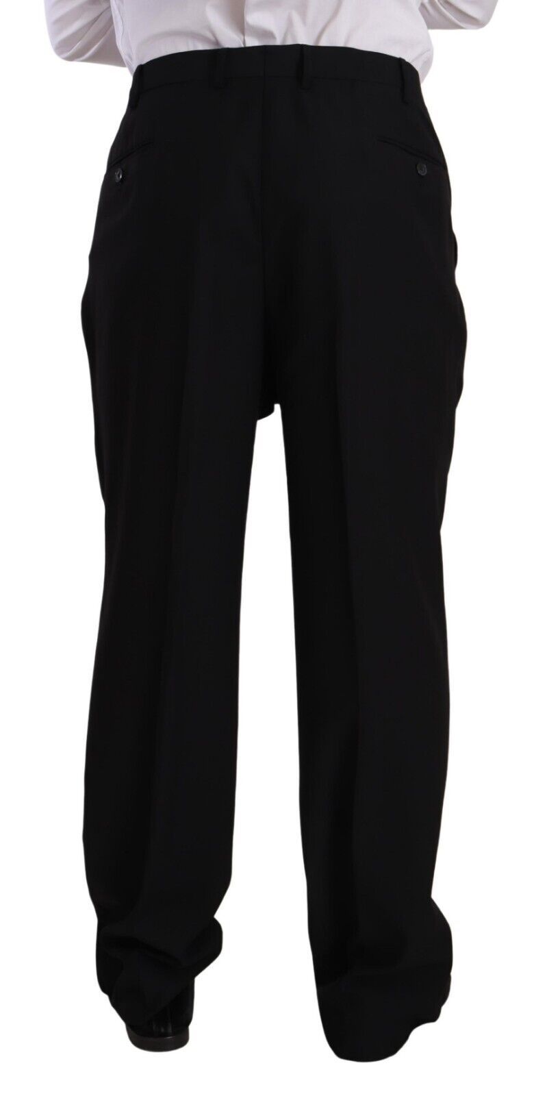 Svart polyester enkelknäppt formell kostym
