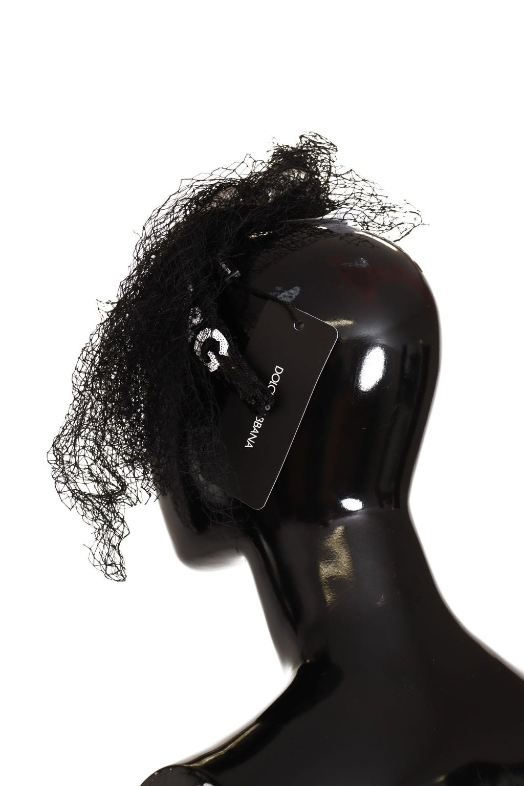 Svart Logo Paljettbesatt Fascinator Diadem Pannebånd