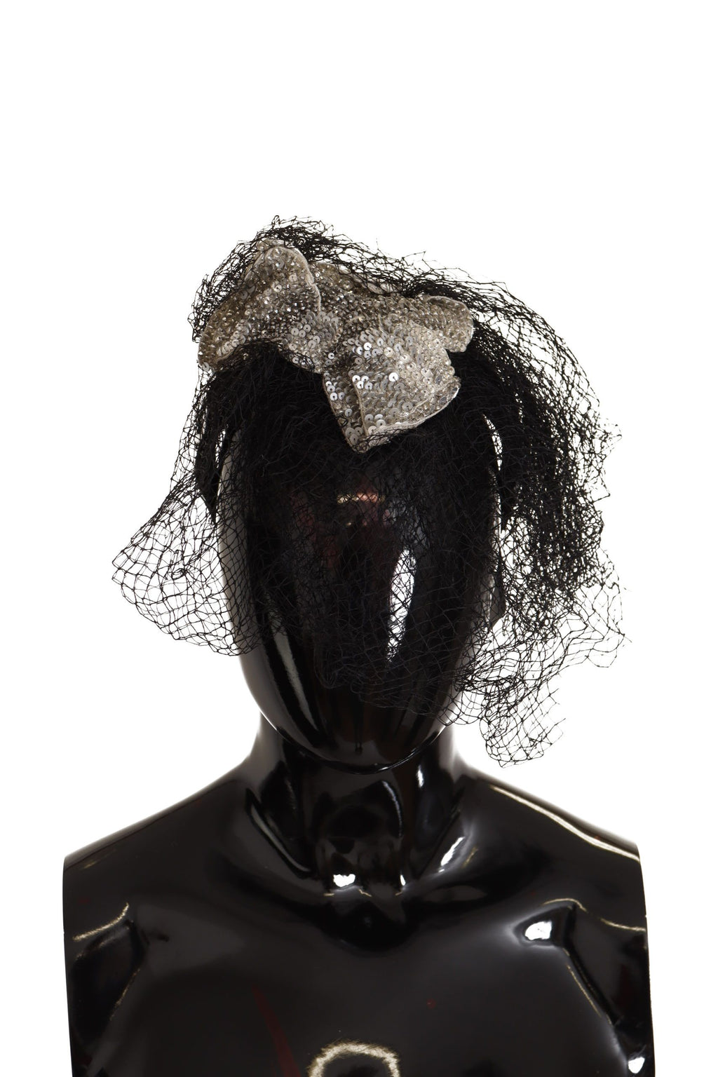 Svart Logo Paljettbesatt Fascinator Diadem Pannebånd