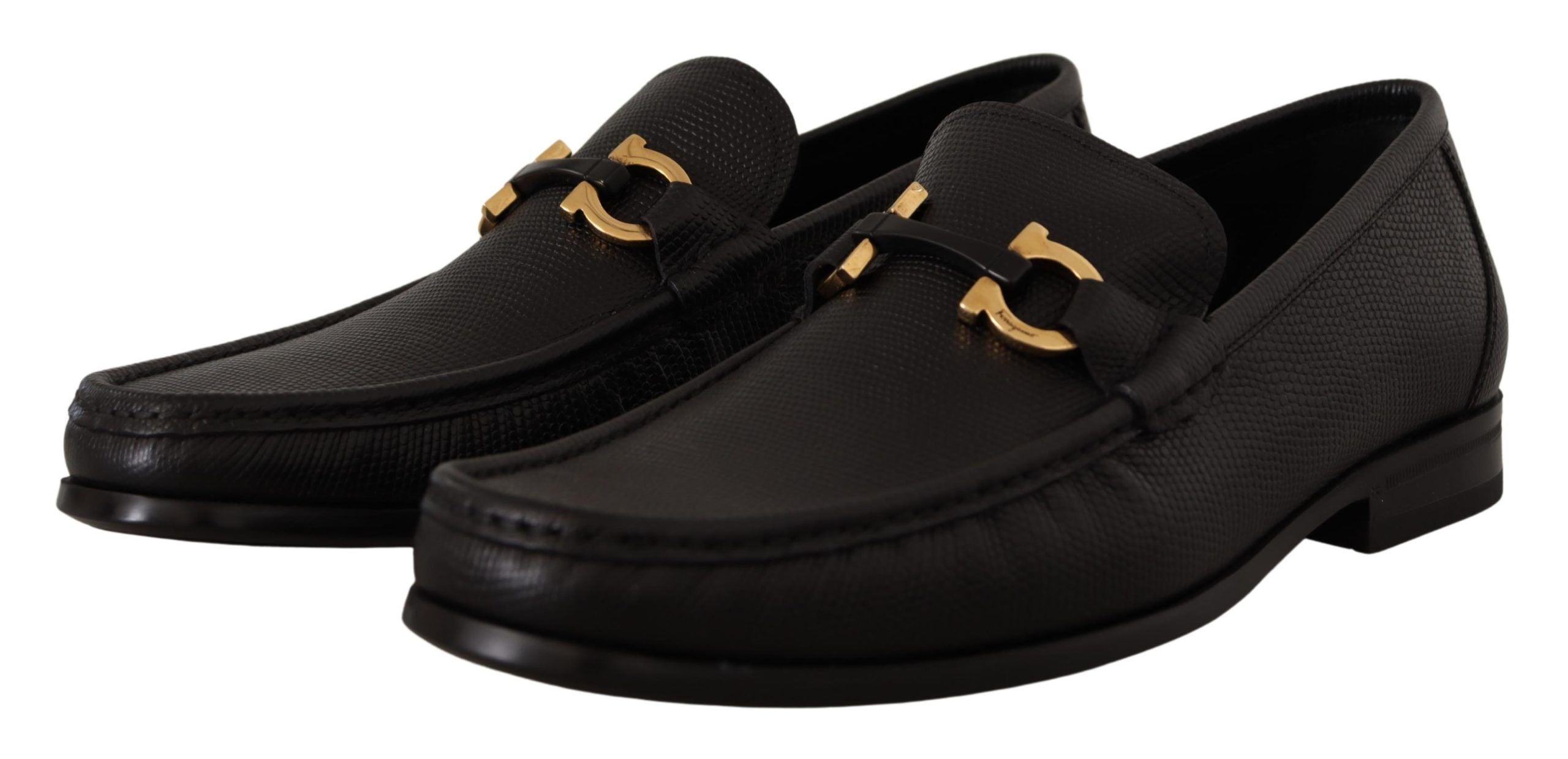 Elegante svarte loafers i kalveskinn