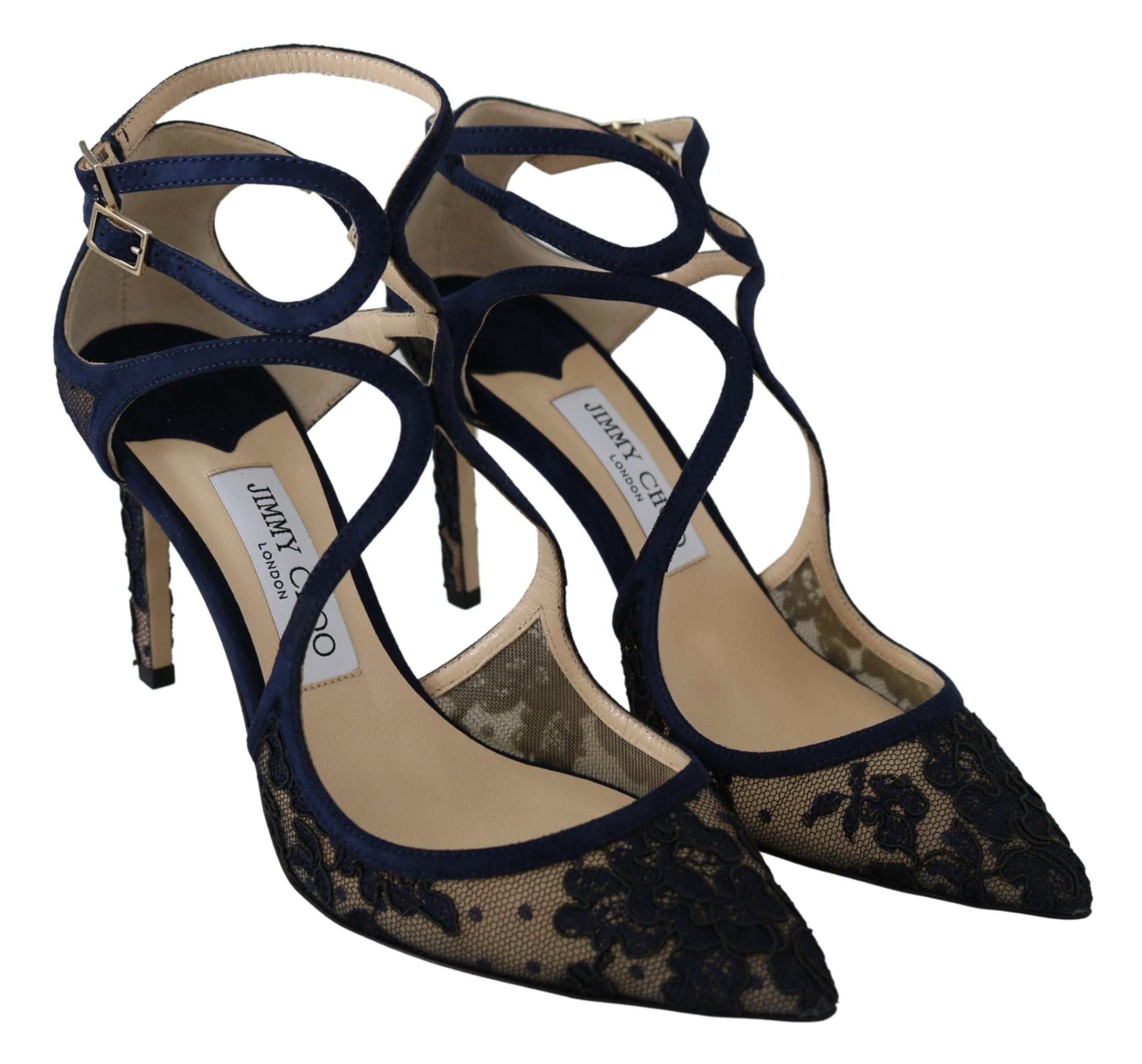 Marinblå Lancer Läderpumps Elegance Unleashed