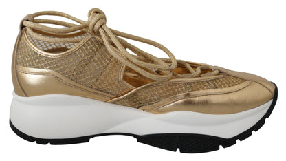 Jimmy Choo Golden Glamour Mesh Lädersneakers