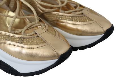 Jimmy Choo Golden Glamour Mesh Lädersneakers