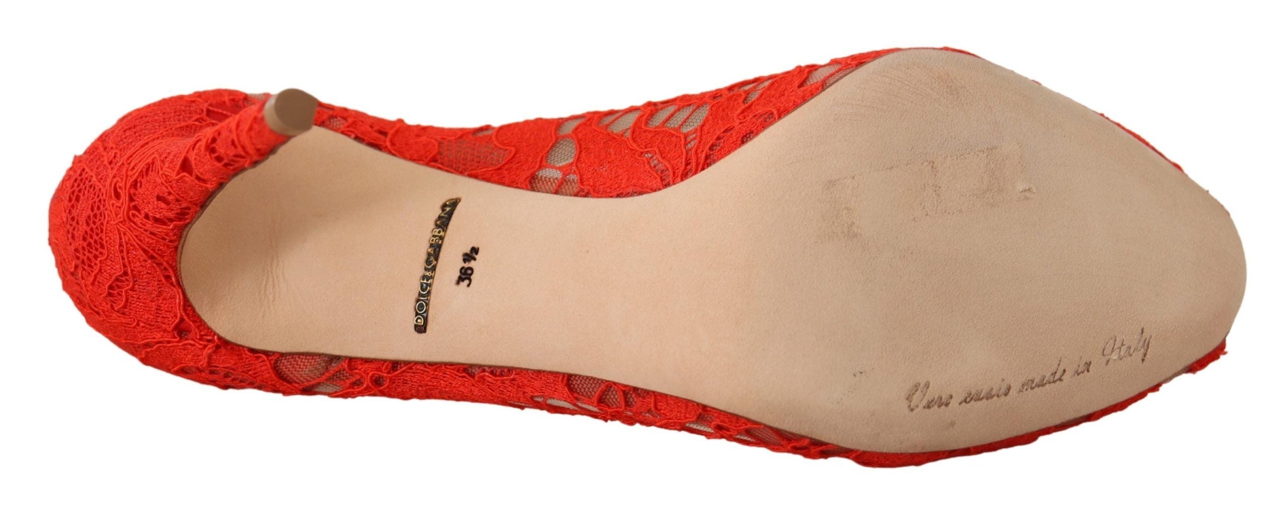 Röda Taormina Spets Kristallklackade Pumps