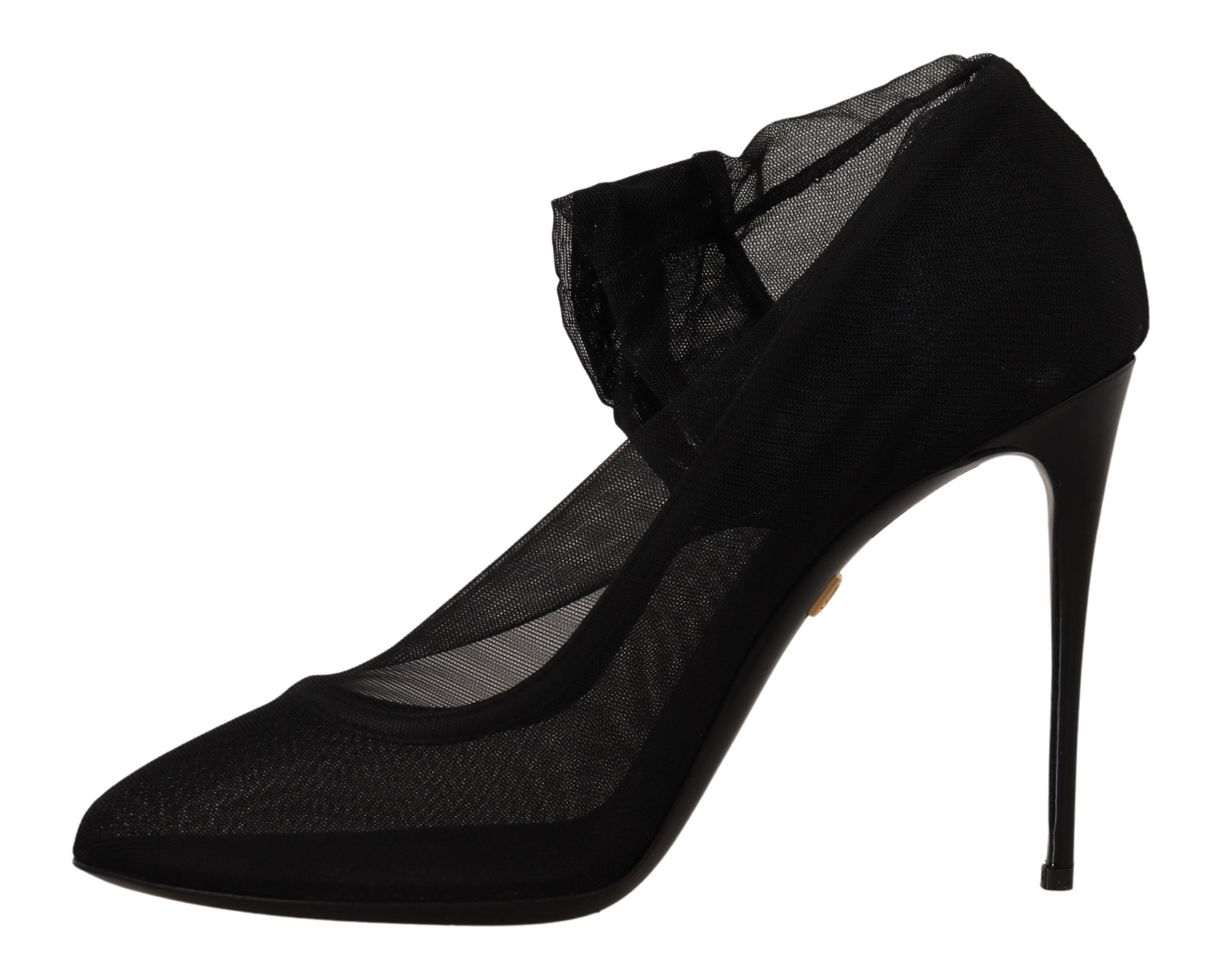 Svarta tyllstövlar med stretch och pumps