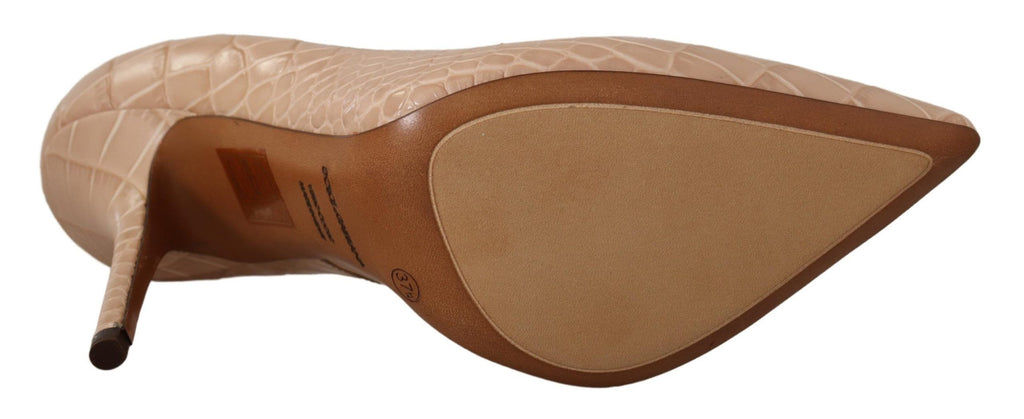 Beige Läder Bellucci Klackskor Pumps