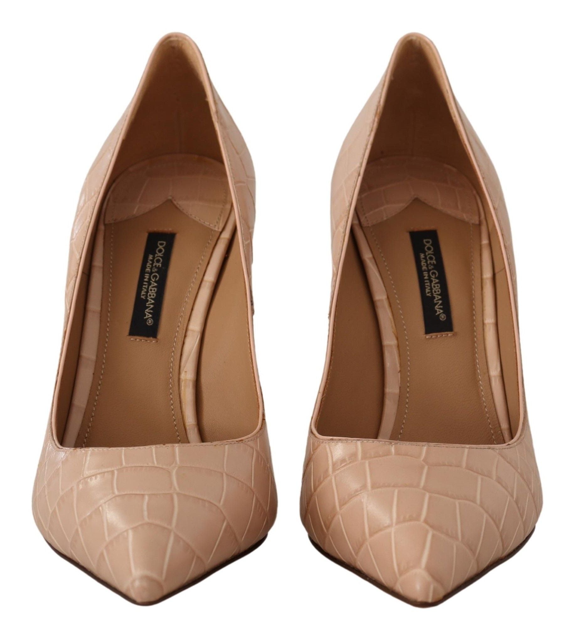 Beige Läder Bellucci Klackskor Pumps