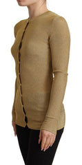 Dolce & Gabbana Gold Viscose Blend Buttons Cardigan Sweater