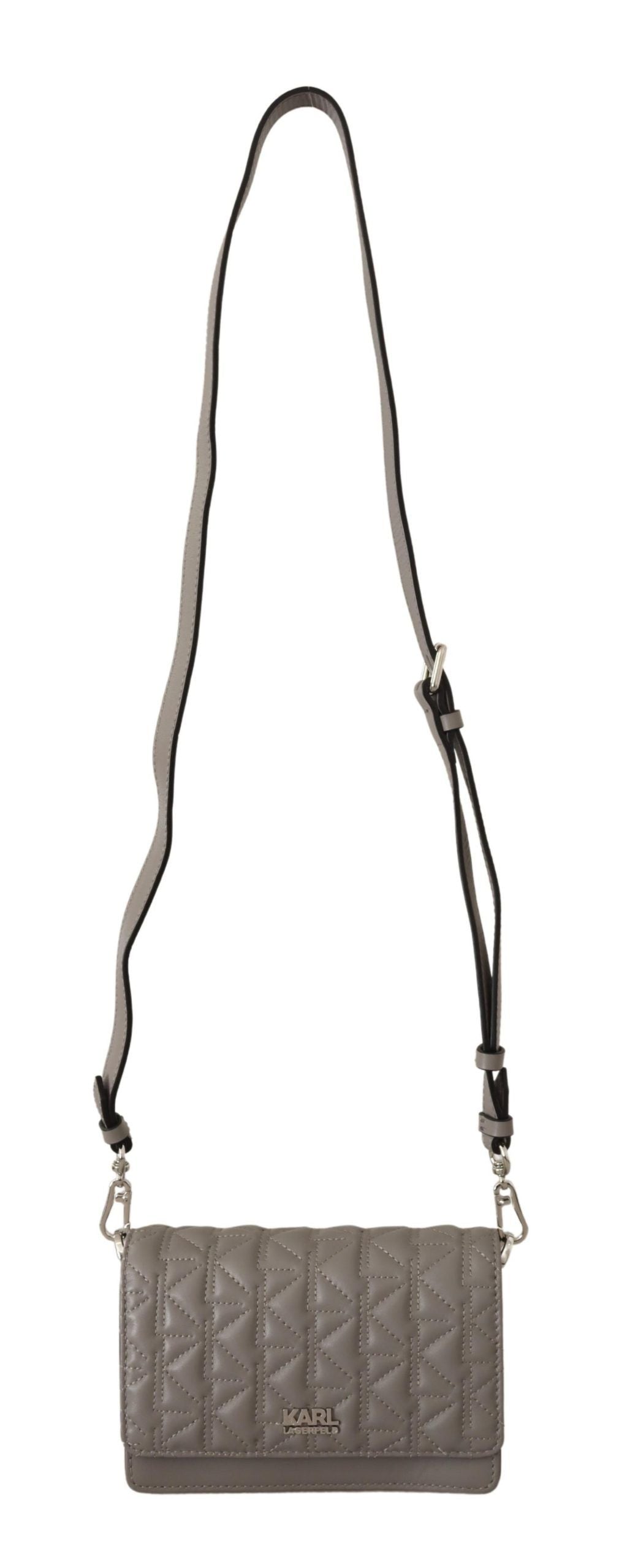 Elegant grå crossbody-veske i skinn