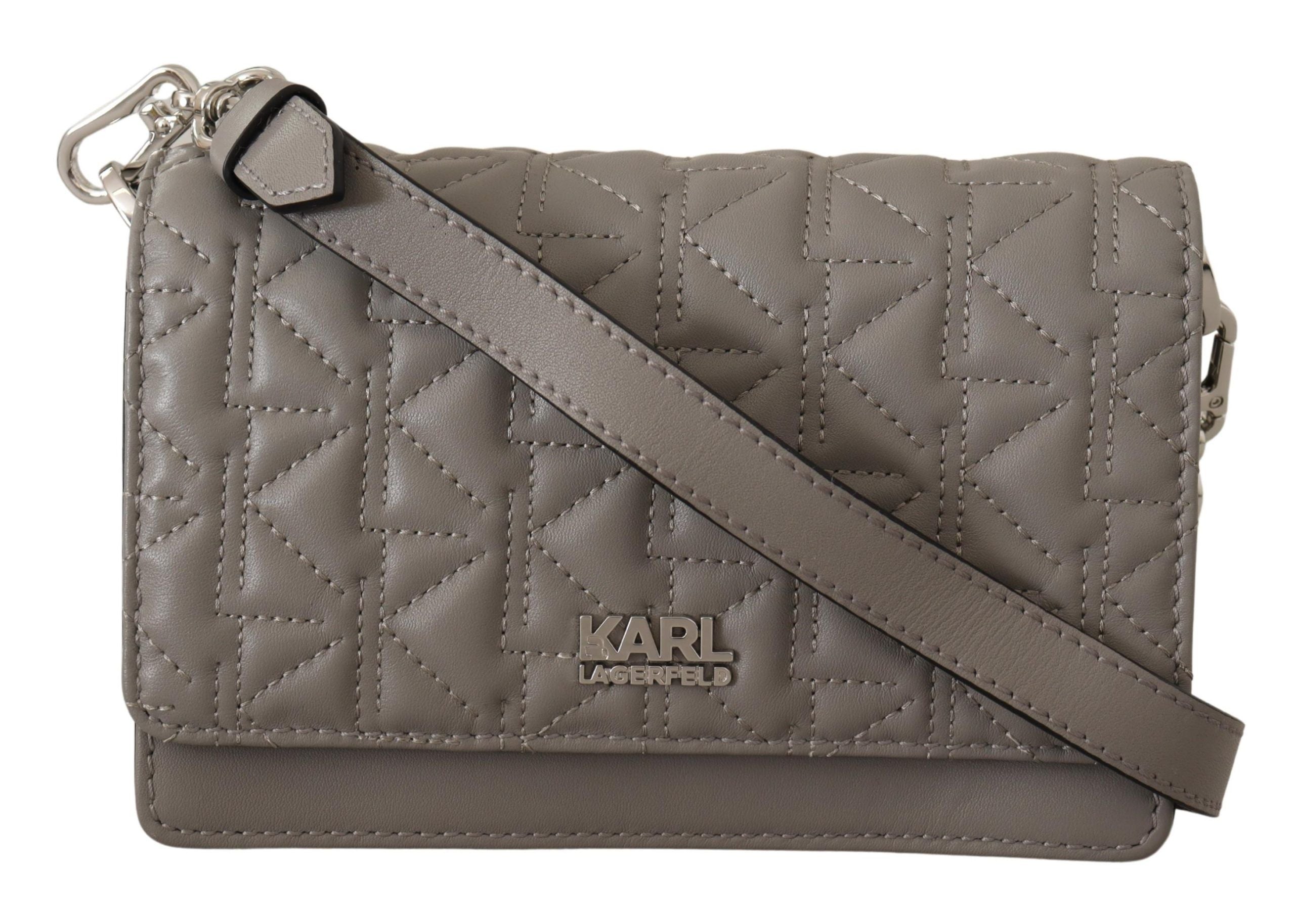 Elegant grå crossbody-veske i skinn