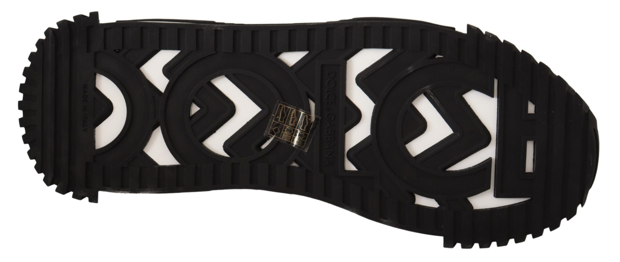 Dolce & Gabbana Black Gray Fabric Lace Up NS1 Sneakers Shoes