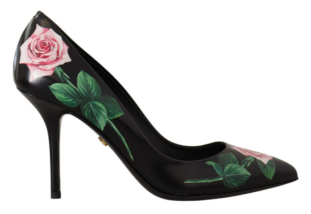 Svarta Läder Roses Högklackade Pumps Skor