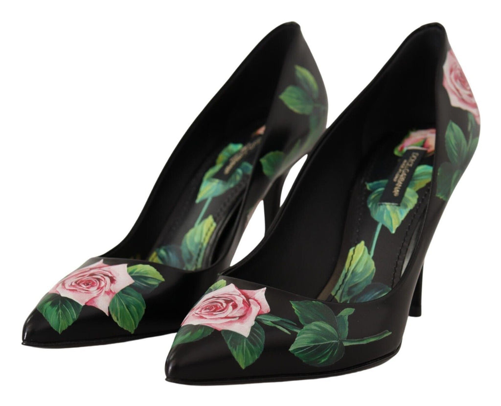 Svarta Läder Roses Högklackade Pumps Skor