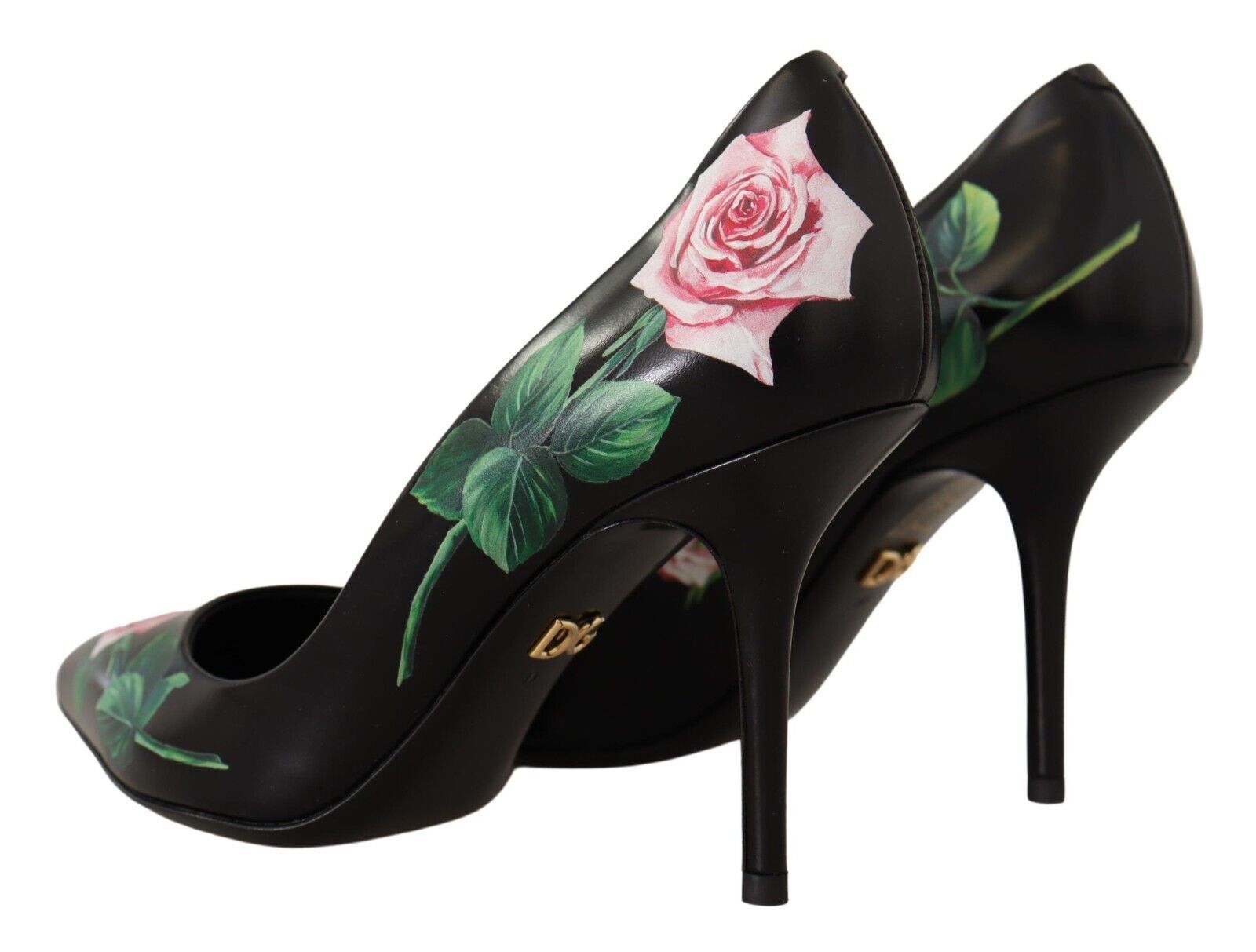 Svarta Läder Roses Högklackade Pumps Skor