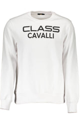 Cavalli Class White Cotton Men Sweater