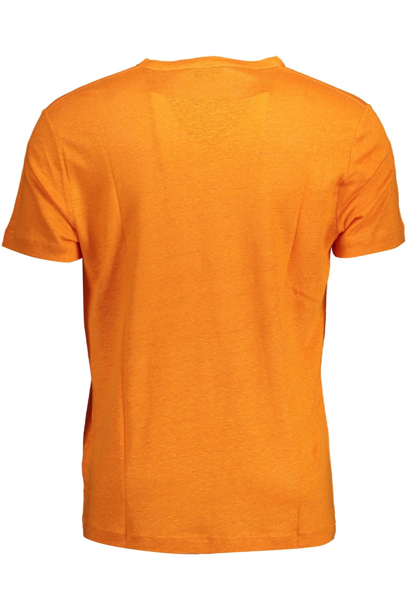 Orange linne herr-T-shirt