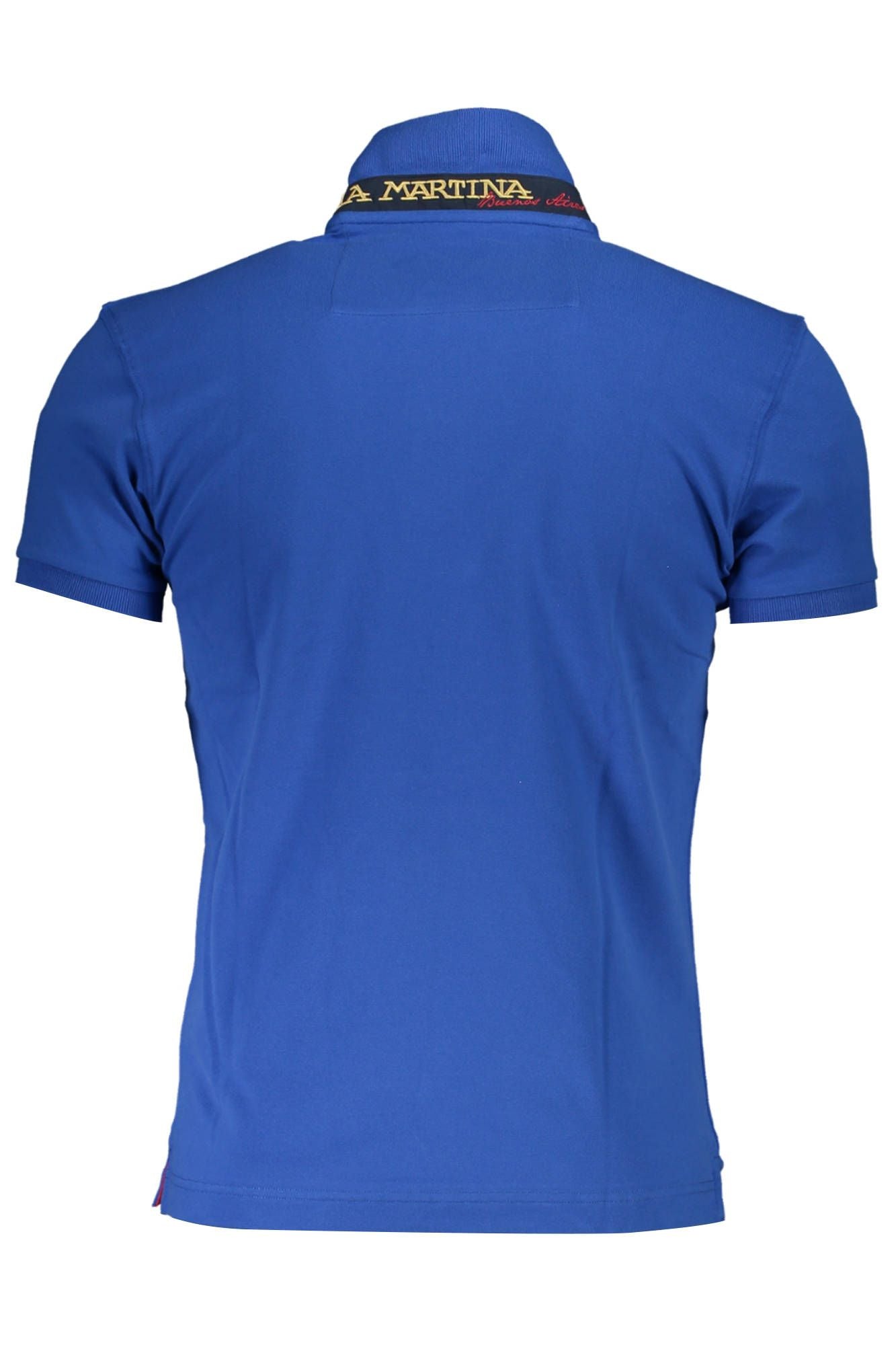 Slim fit broderad pikétröja med kontrastdetaljer