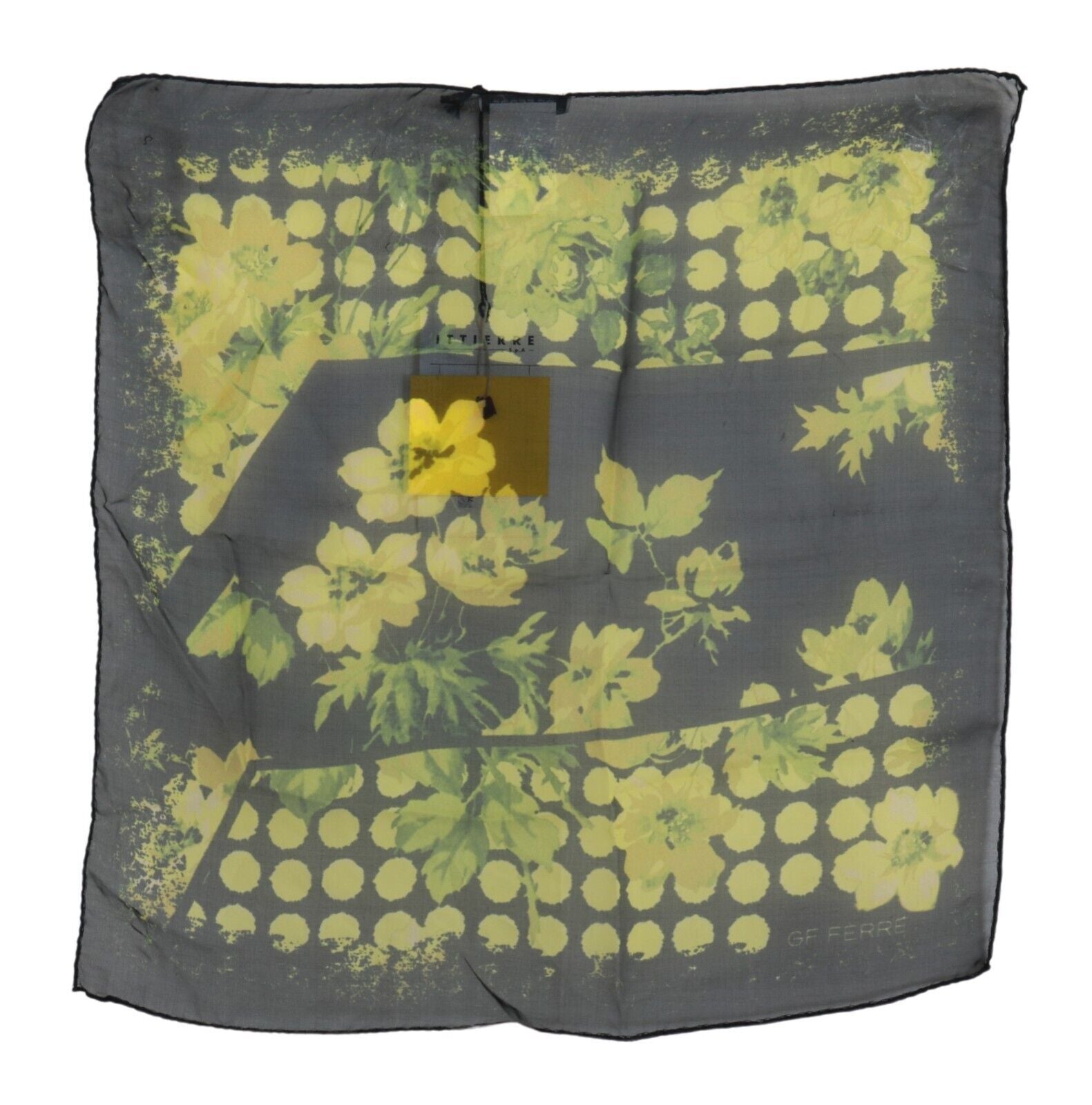 Svart Gul Blommig Omlottsjal Foulard Halsduk