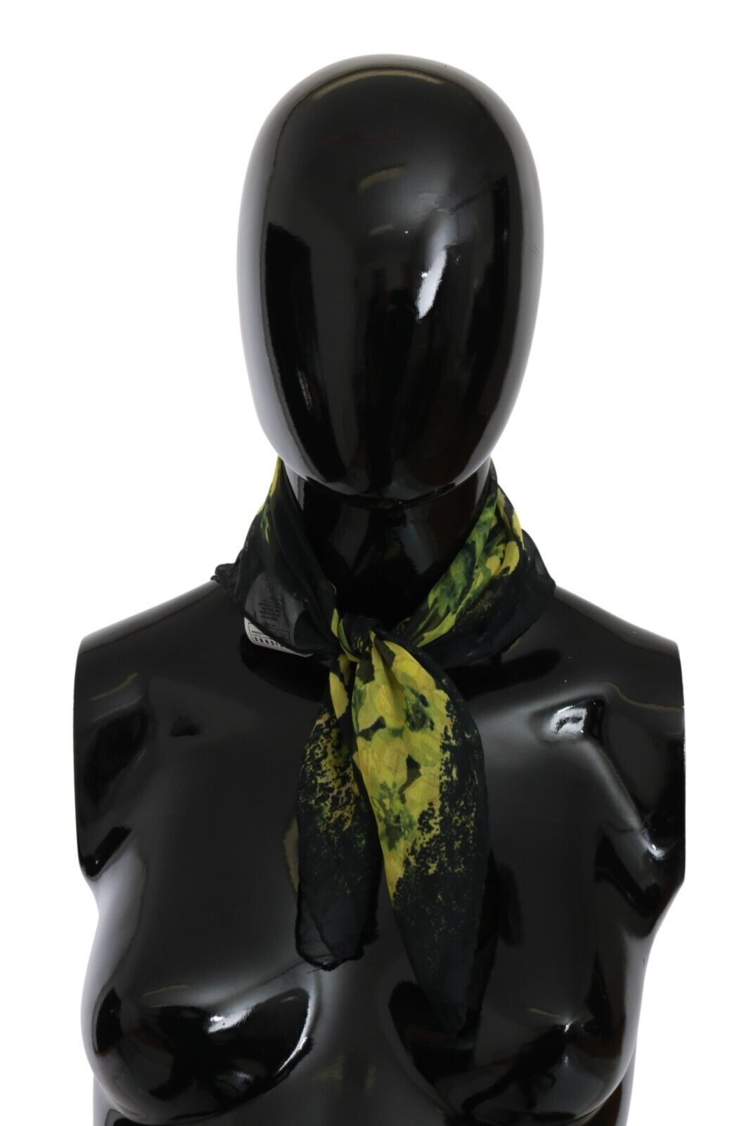 Svart Gul Blommig Omlottsjal Foulard Halsduk