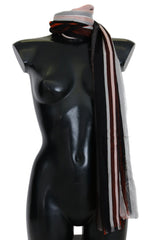 Dolce &amp; Gabbana Flerfarget Stripete Silkesjal med Frynser Skjerf