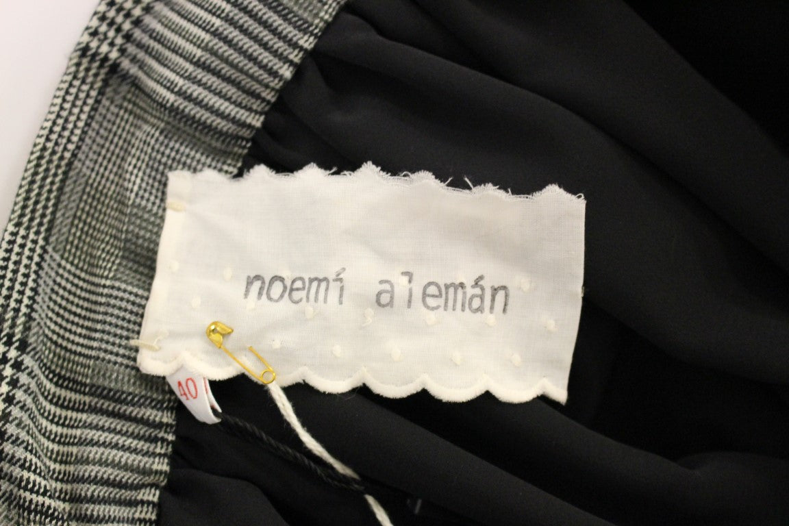 Grårutig kjol med shorts i ull