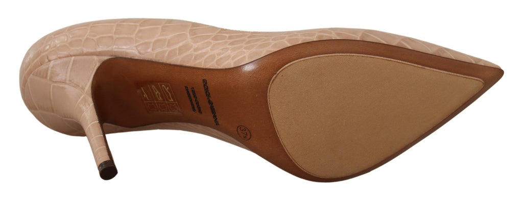 Beige Nude Läder BELLUCCI Klackskor Pumps