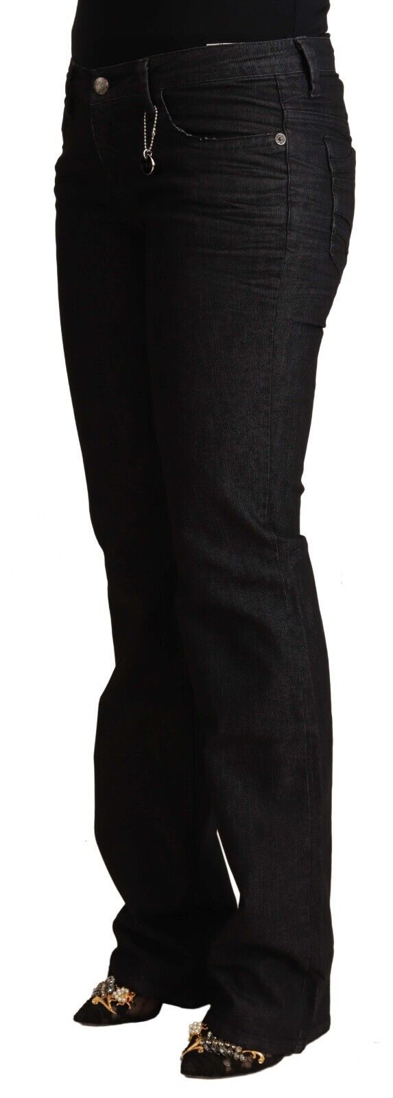 Svarta skinny jeans med låg midja i bomull