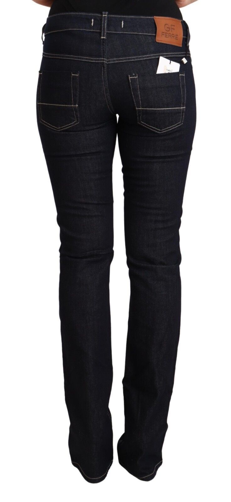 Svarta skinny jeans med låg midja i bomull och stretch
