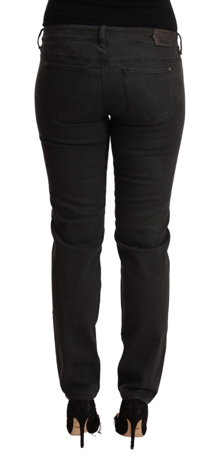 Svarta skinny jeans med låg midja och bomull
