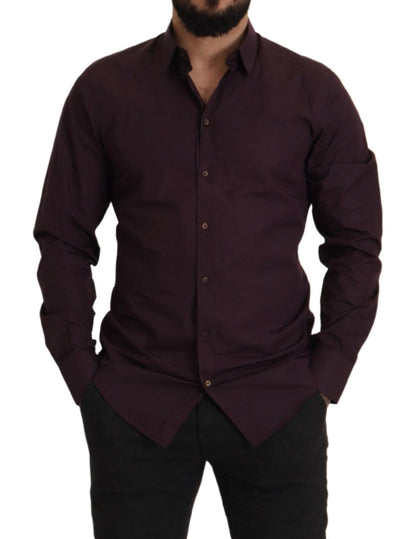 Dolce &amp; Gabbana Lila Bomull GULD Slim Fit Skjorta
