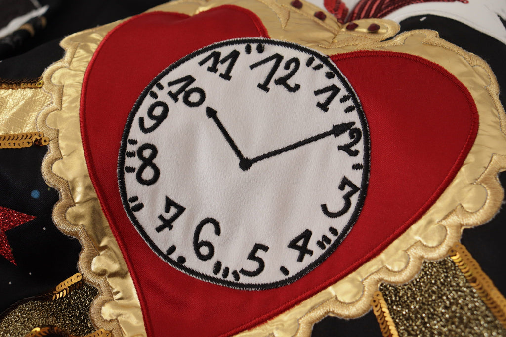 Svart Love Clock Paljettpianokjol