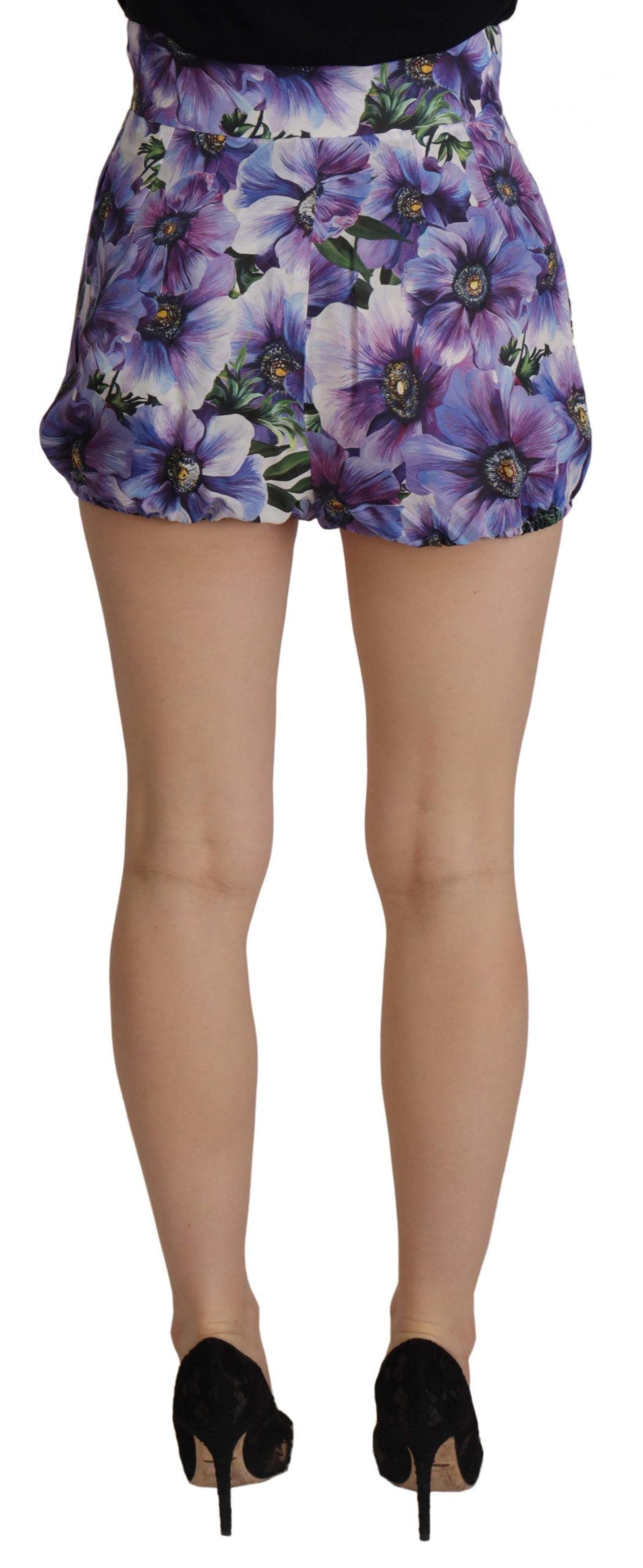 Dolce & Gabbana Purple Anemone High Waist Hot Pants Shorts