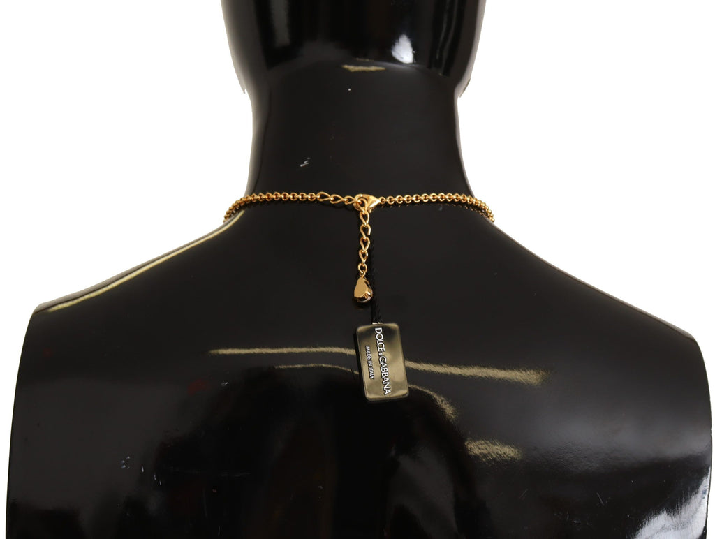 Gull Rose Love Crystal Charm-kjedekjede