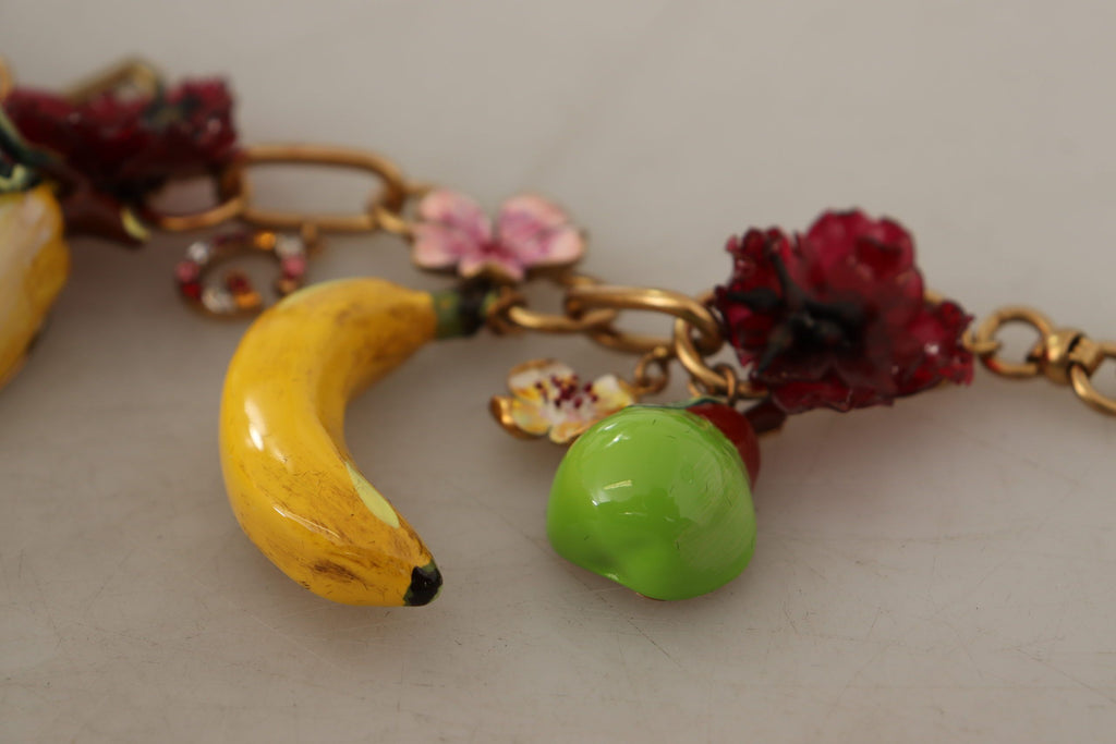 Halsband med sicilianska frukter och rosor i guld och mässing