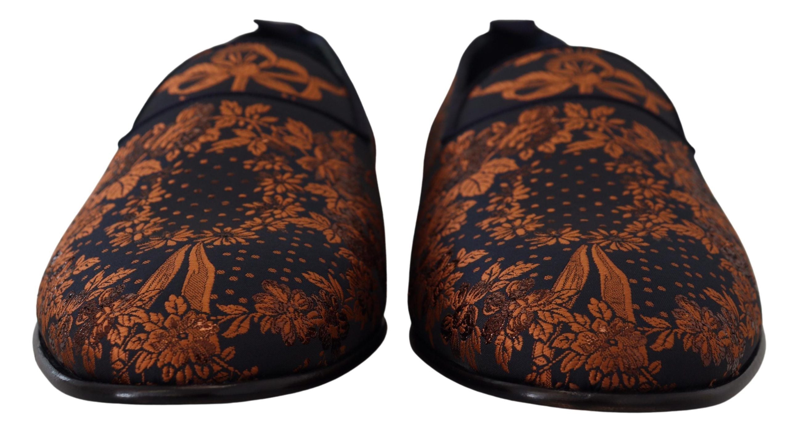 Blå rustfargede blomstertøfler Loafers Sko