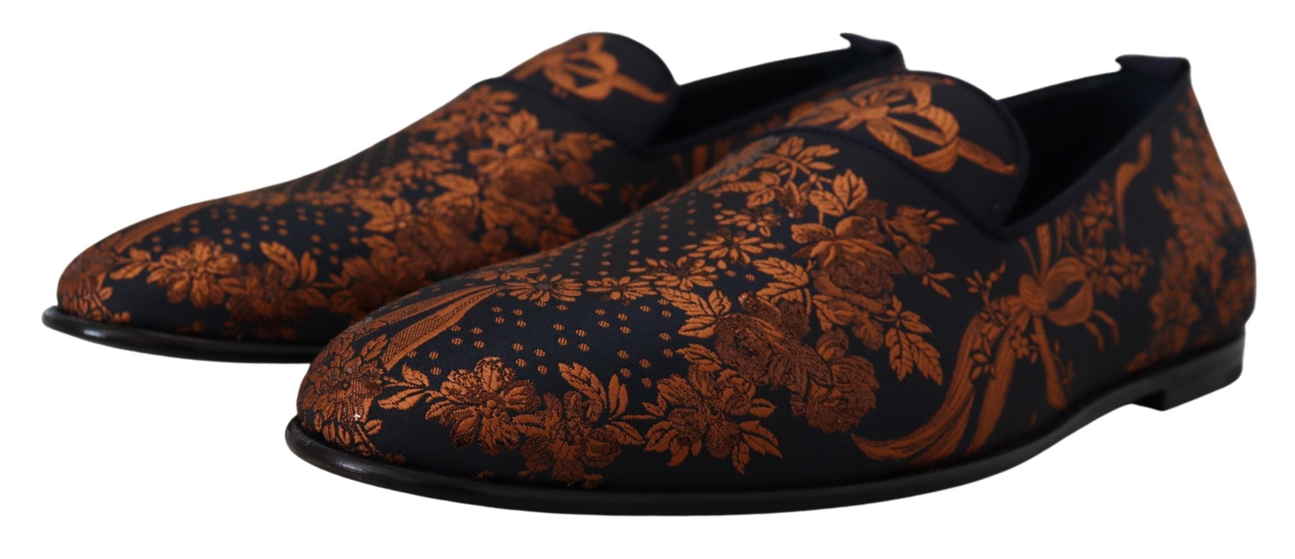 Blå rustfargede blomstertøfler Loafers Sko