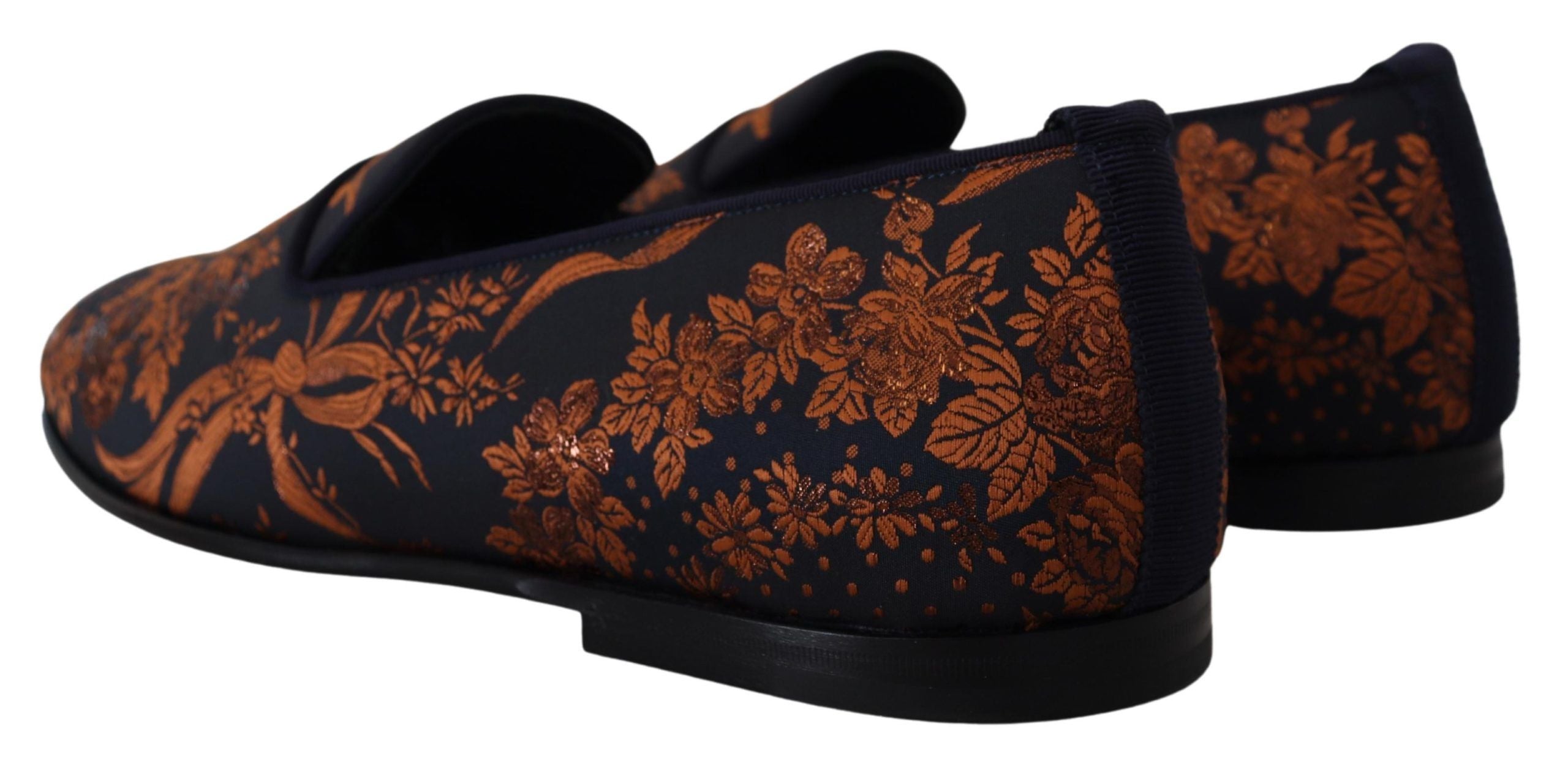 Blå rustfargede blomstertøfler Loafers Sko