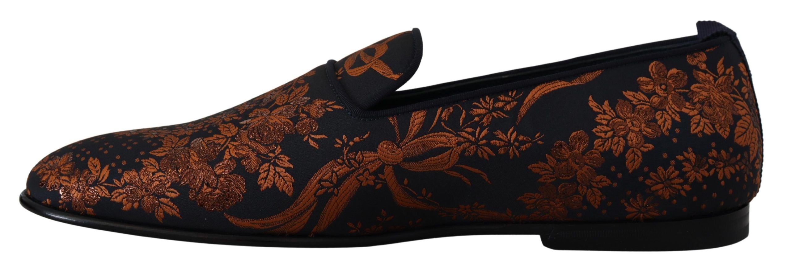 Blå rustfargede blomstertøfler Loafers Sko