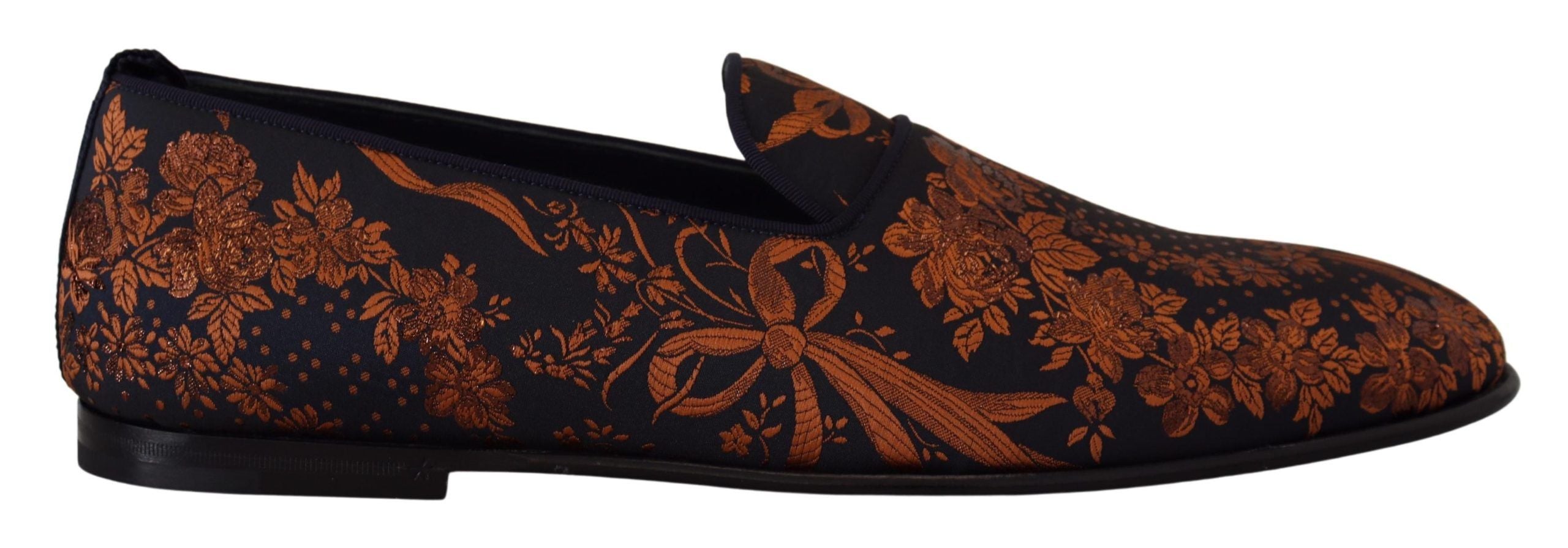Blå rustfargede blomstertøfler Loafers Sko