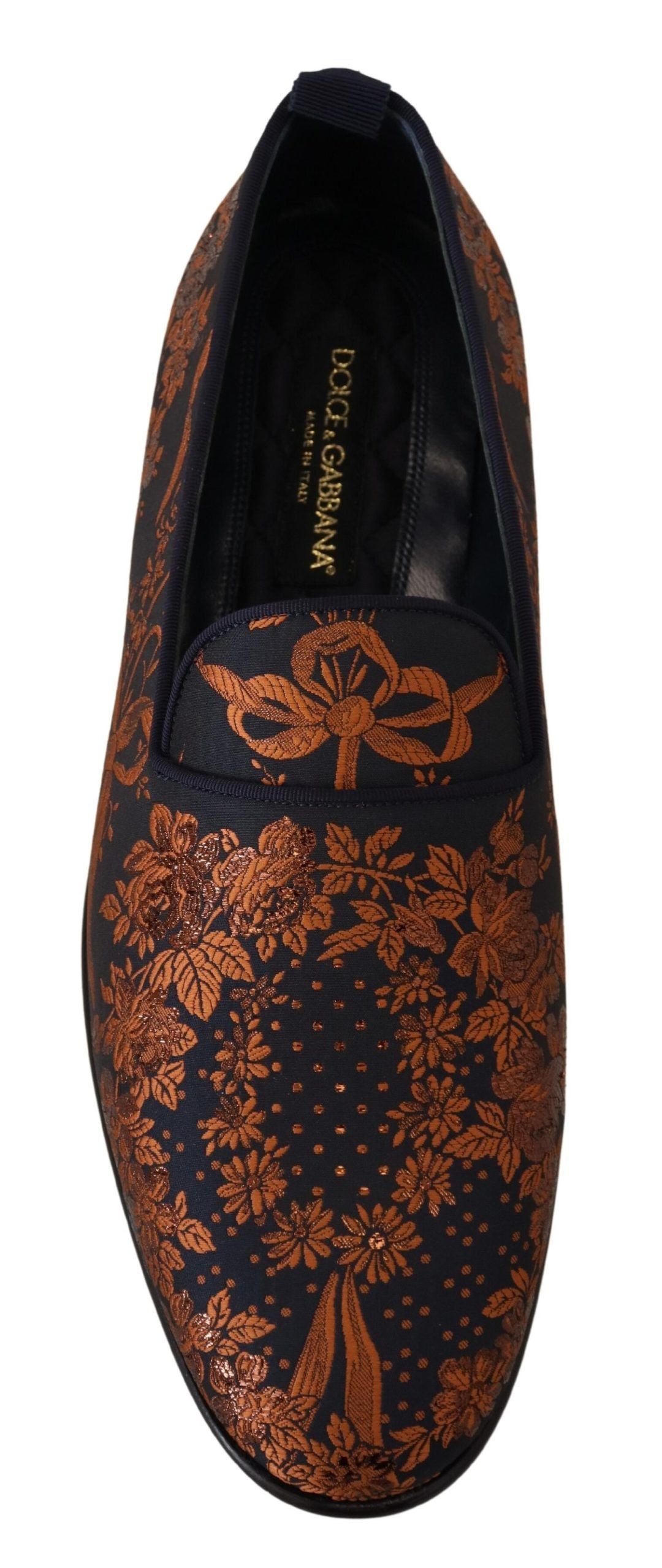 Blå rustfargede blomstertøfler Loafers Sko
