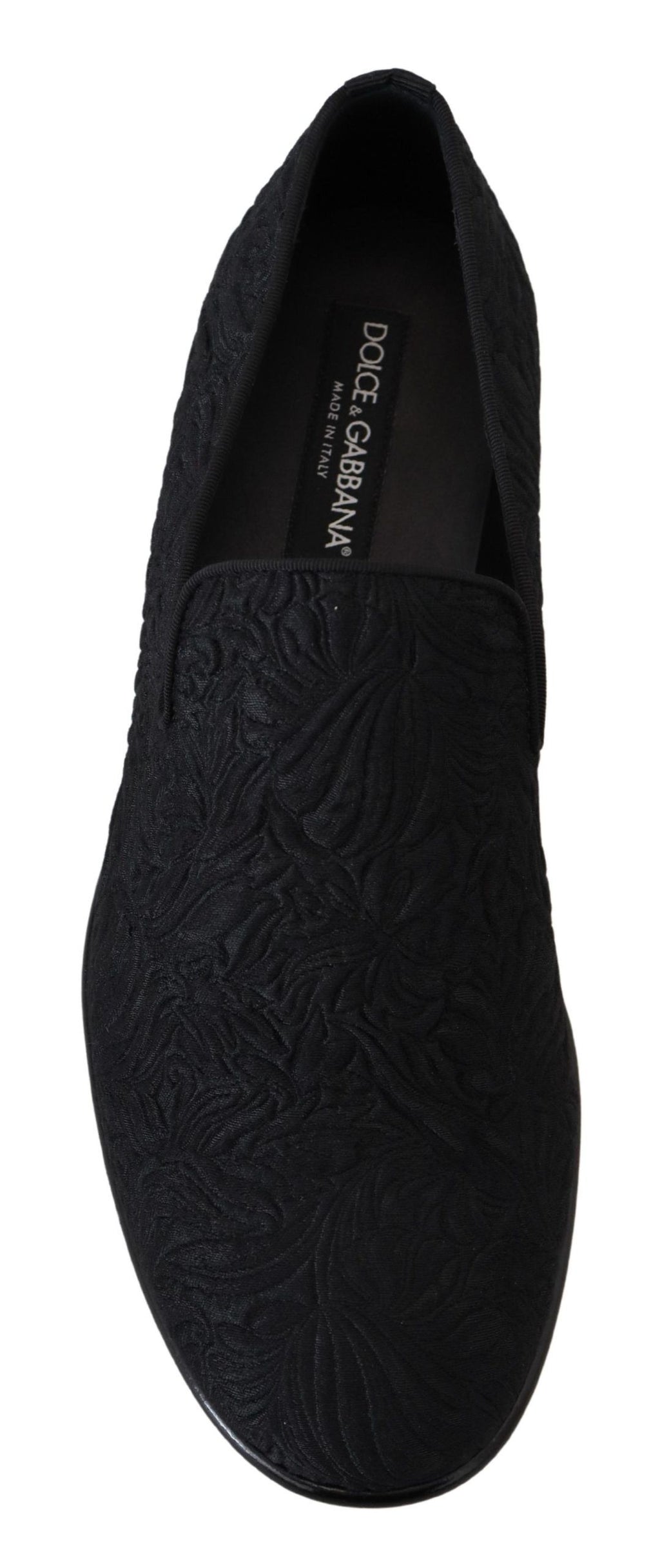 Svarte blomstermønster jacquard tøfler loafers sko