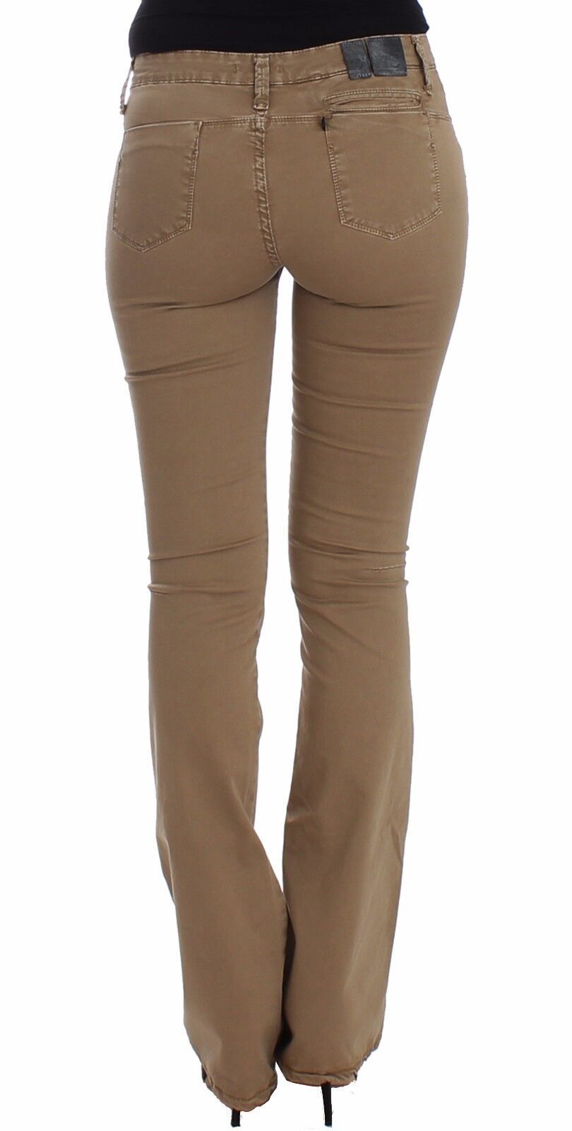 Beige rette ben denimbukser stretchjeans